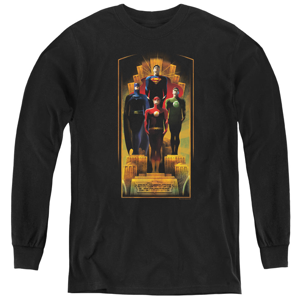 Jla - Deco - Youth Long Sleeve Tee - Black