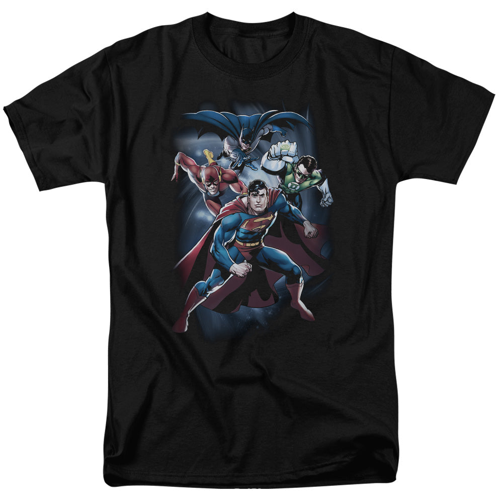 Jla - Cosmic Crew - Short Sleeve Adult 18/1 - Black T-shirt