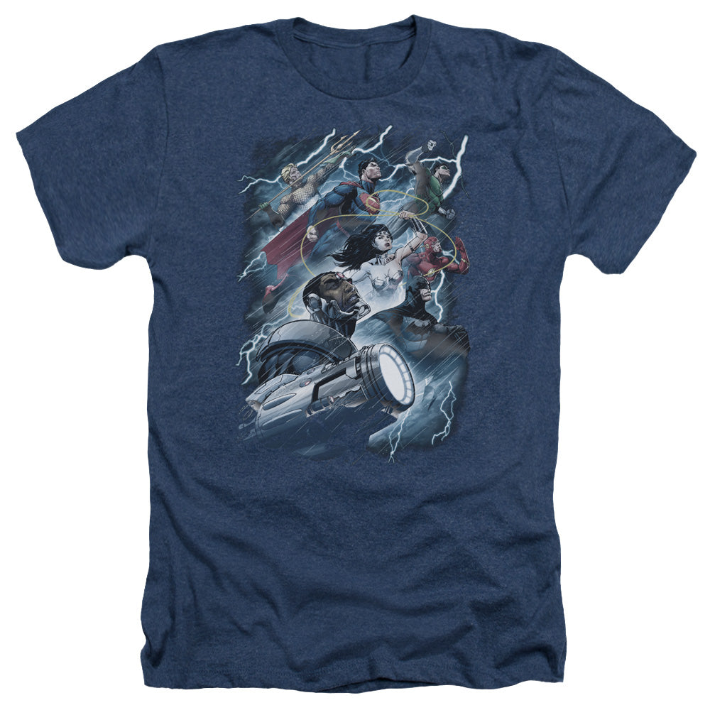 Jla - Ride The Lightening - Adult Heather - Navy