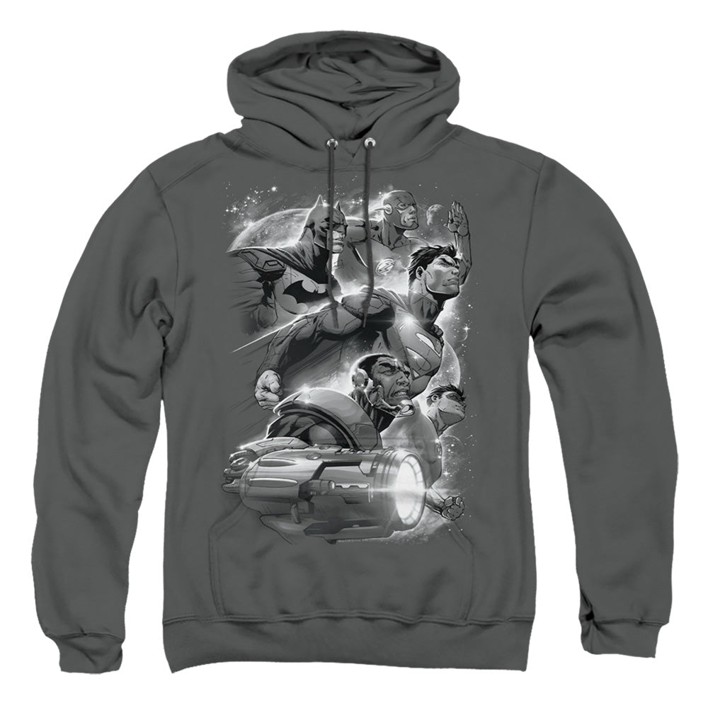 Jla - Atmospheric - Adult Pull-over Hoodie - Charcoal