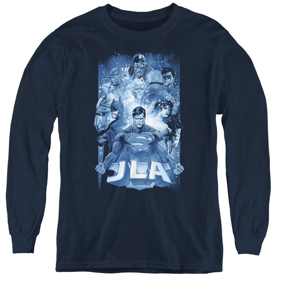 Jla - Burst - Youth Long Sleeve Tee - Navy