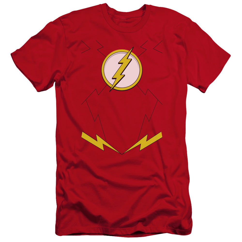 Jla - New Flash Costume-premuim Canvas Adult Slim Fit 30/1 - Red