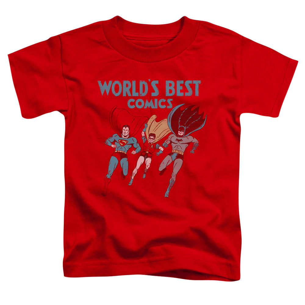 Jla - Worlds Best - Short Sleeve Toddler Tee - Red T-shirt