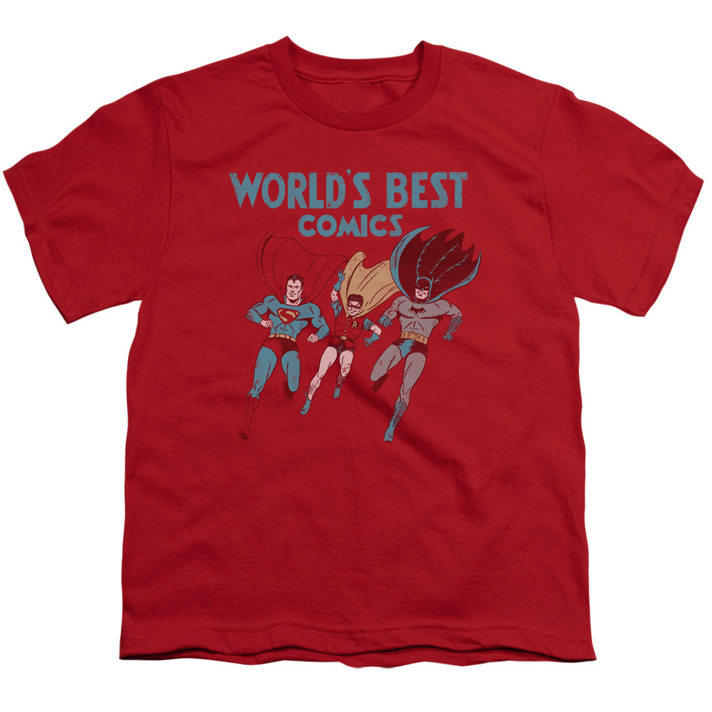 Jla - Worlds Best - Short Sleeve Youth 18/1 - Red T-shirt