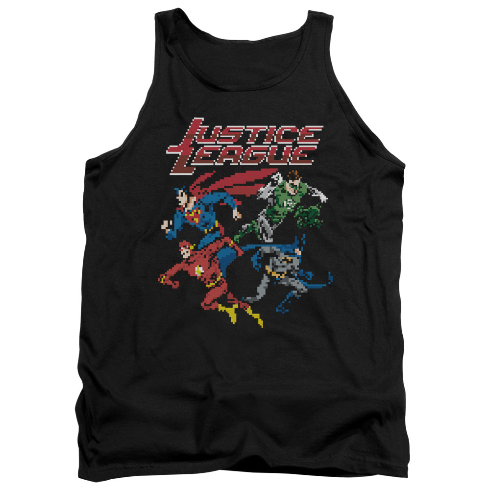 Jla - Pixel League - Adult Tank - Black