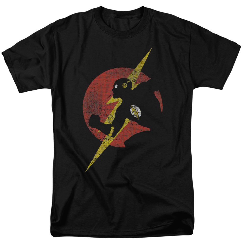 Jla - Flash Symbol Knockout - Short Sleeve Adult 18/1 - Black T-shirt