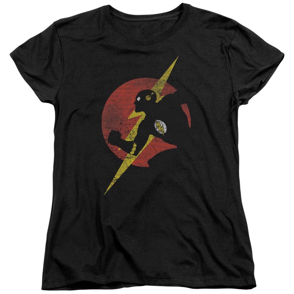 Jla - Flash Symbol Knockout - Short Sleeve Womens Tee - Black T-shirt