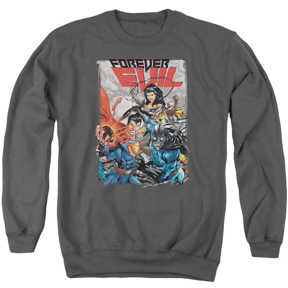 Jla - Crime Syndicate - Adult Crewneck Sweatshirt - Charcoal