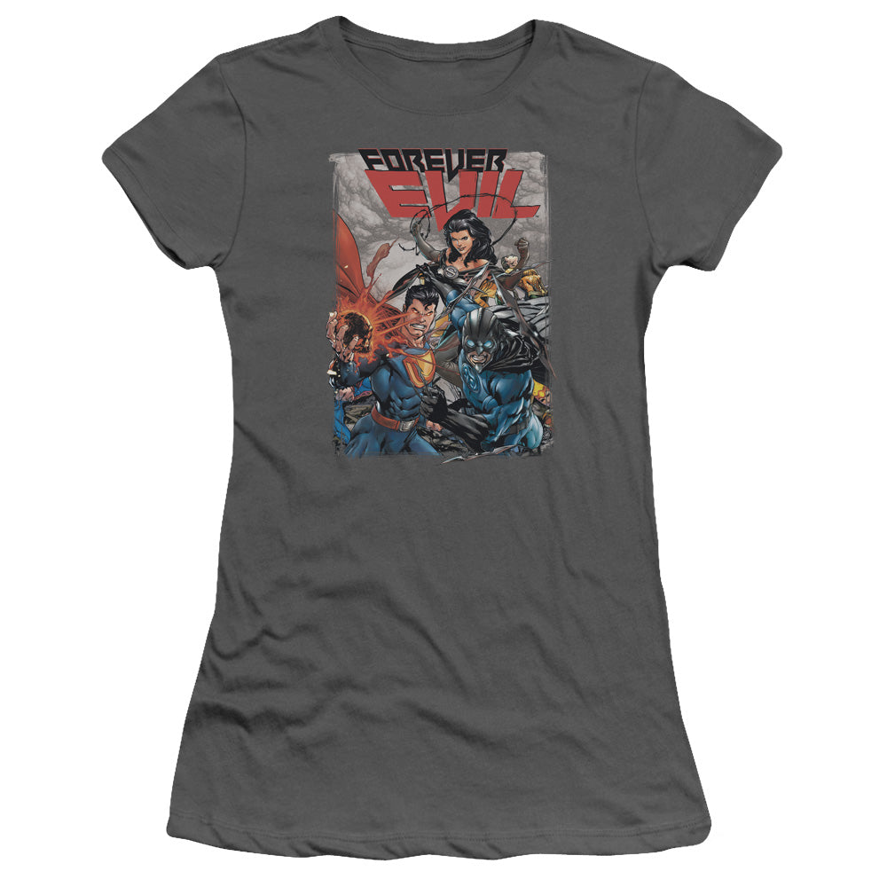 Jla - Crime Syndicate - Short Sleeve Junior Sheer - Charcoal T-shirt