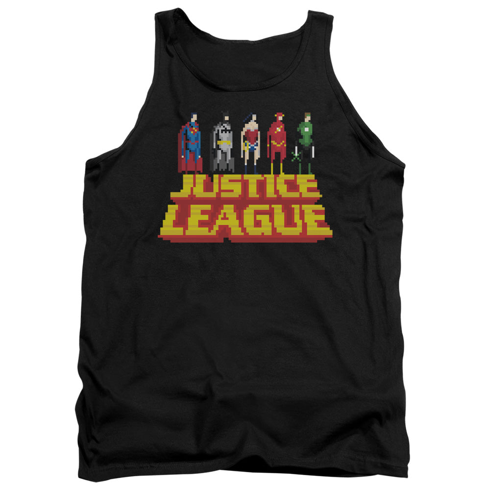 Jla - Standing Above - Adult Tank - Black