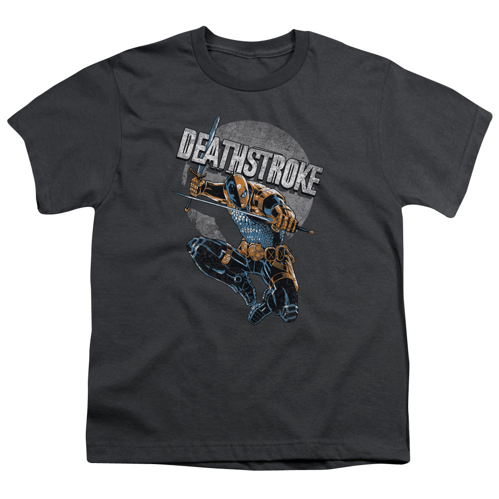 Jla - Deathstroke Retro - Short Sleeve Youth 18/1 - Charcoal T-shirt