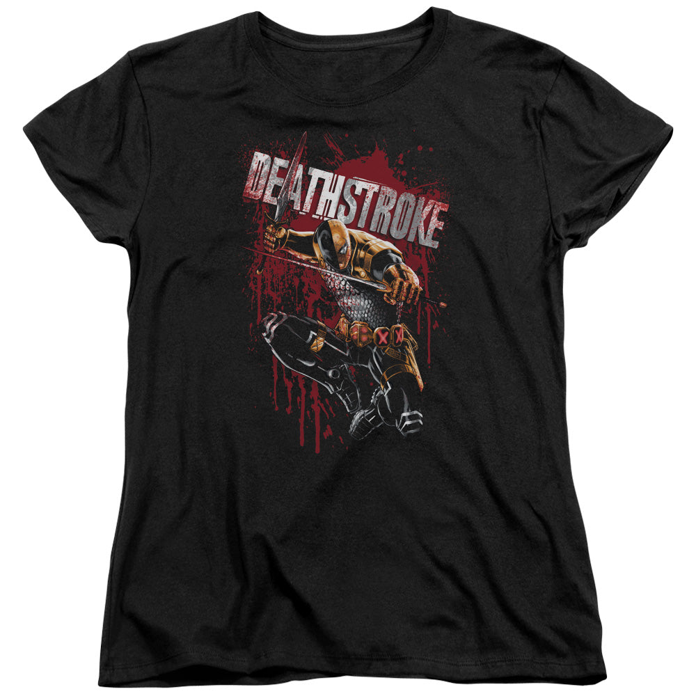 Jla - Blood Splattered - Short Sleeve Womens Tee - Black T-shirt