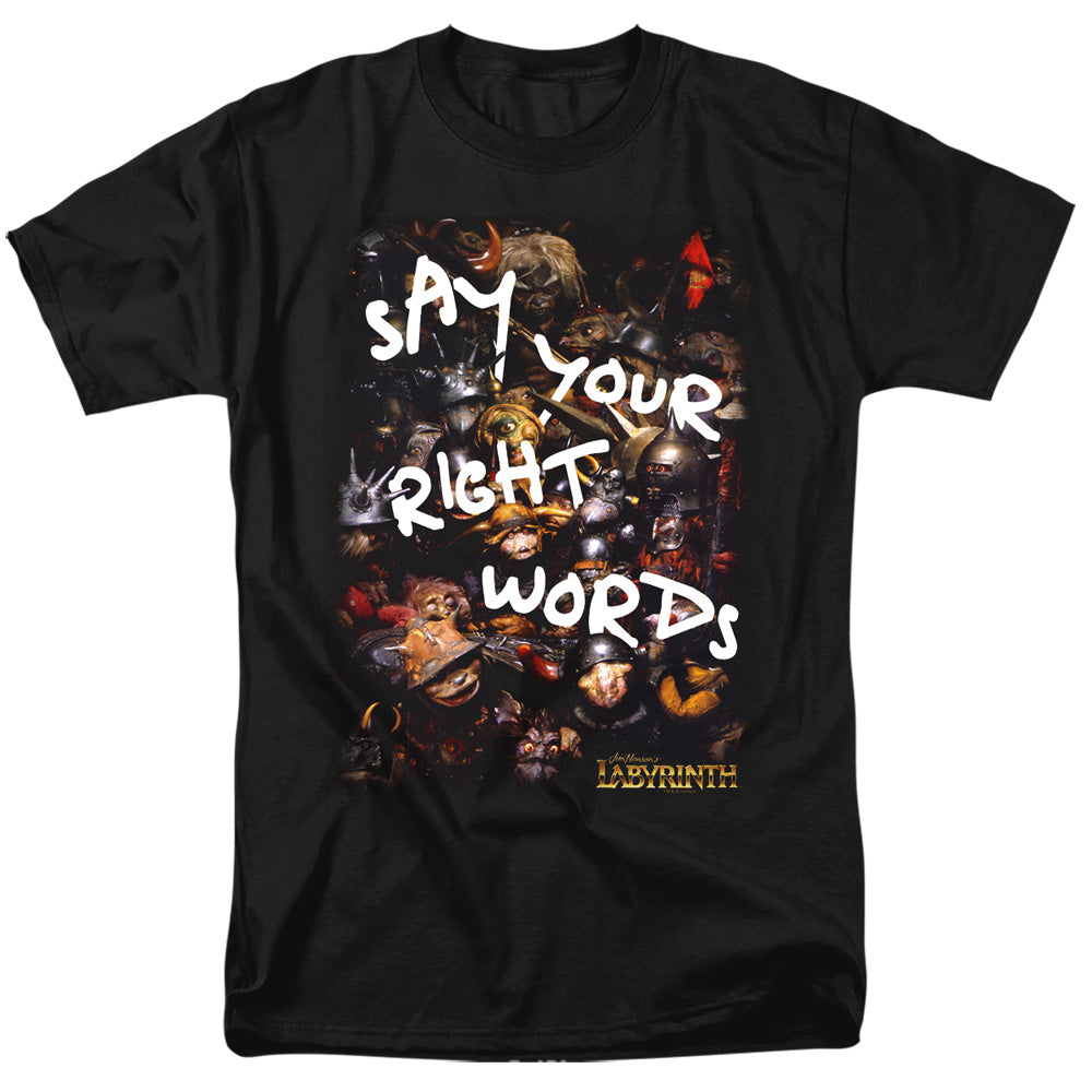 Labyrinth - Right Words - Short Sleeve Adult 18/1 - Black T-shirt