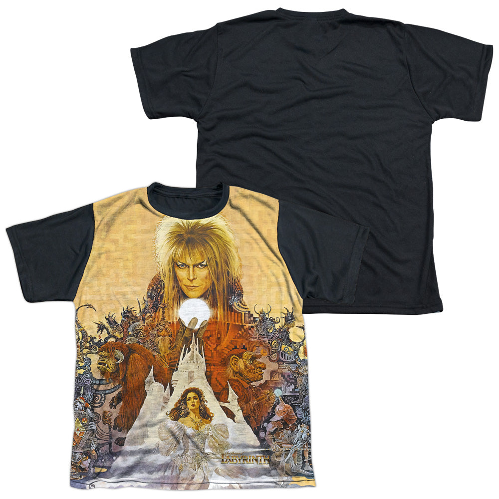 Labyrinth - Cover Art - Short Sleeve Youth White Front Black Back   - White T-shirt