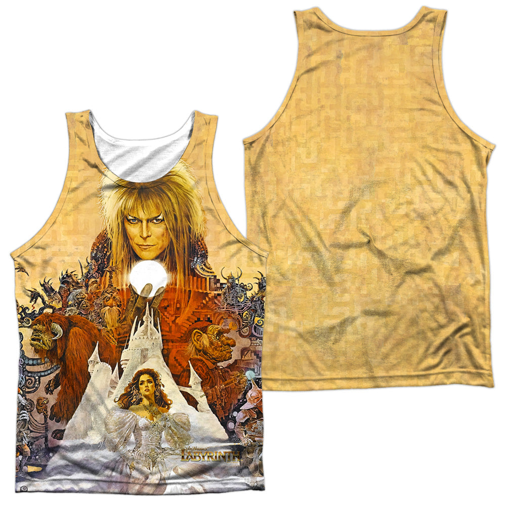 Labyrinth - Cover Art (Front/back Print) - Adult 100% Poly Tank Top - White