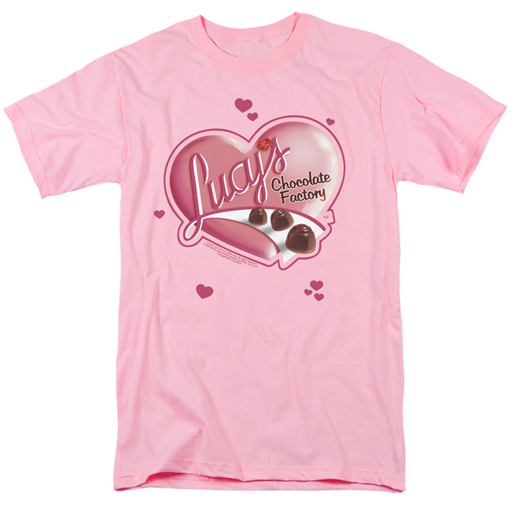 I Love Lucy - Chocolate Smudges - Short Sleeve Adult 18/1 - Pink T-shirt