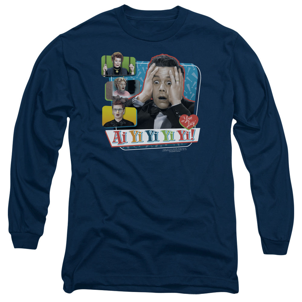 I Love Lucy - Ai Yi Yi Yi Yi - Long Sleeve Adult 18/1 - Navy T-shirt