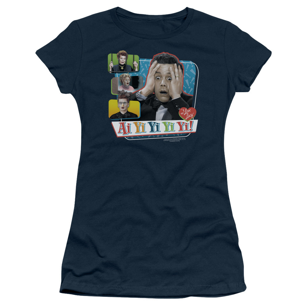 I Love Lucy - Ai Yi Yi Yi Yi - Short Sleeve Junior Sheer - Navy T-shirt