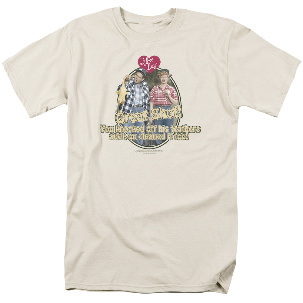 I Love Lucy - Great Shot - Short Sleeve Adult 18/1 - Cream T-shirt