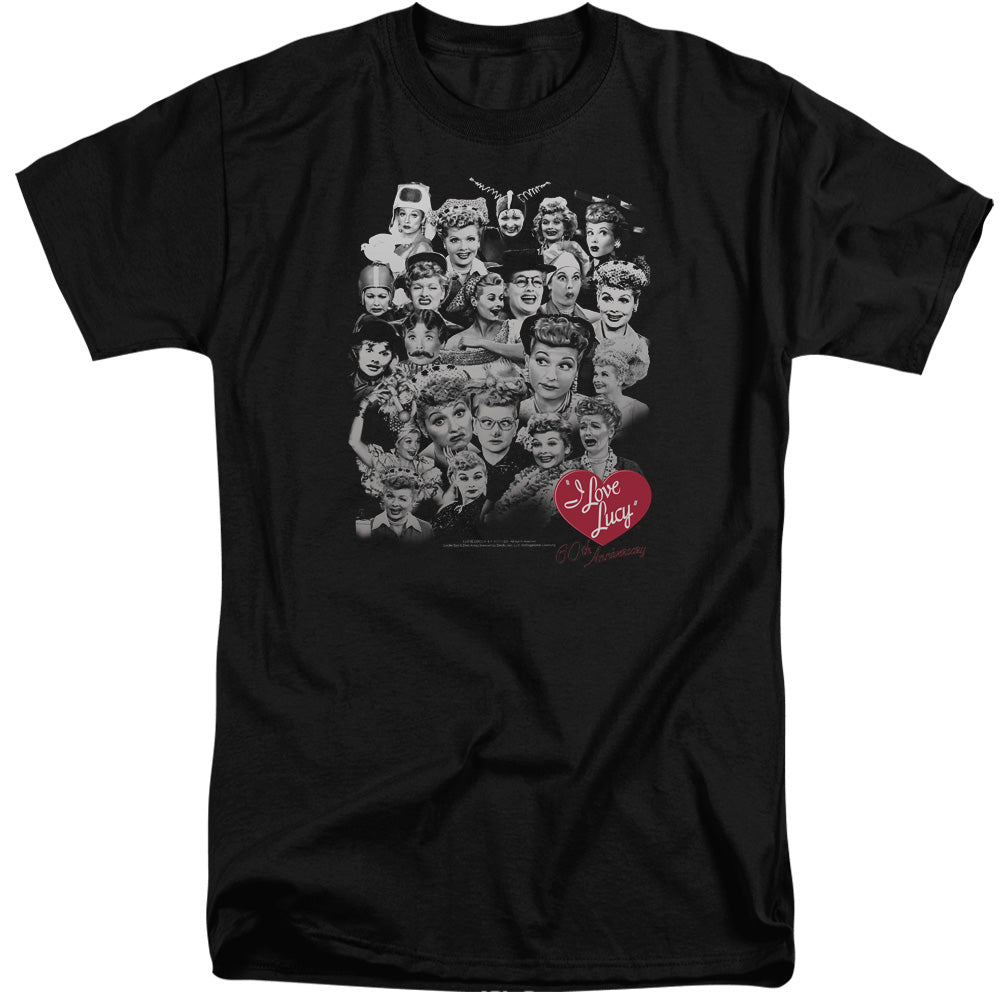 I Love Lucy - 60 Years Of Fun - Short Sleeve Adult Tall - Black T-shirt