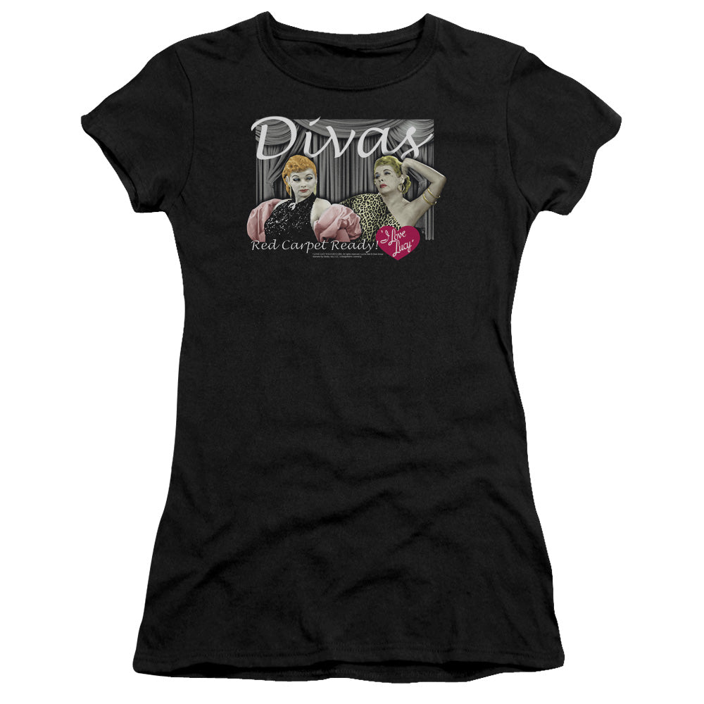 I Love Lucy - Divas - Short Sleeve Junior Sheer - Black T-shirt