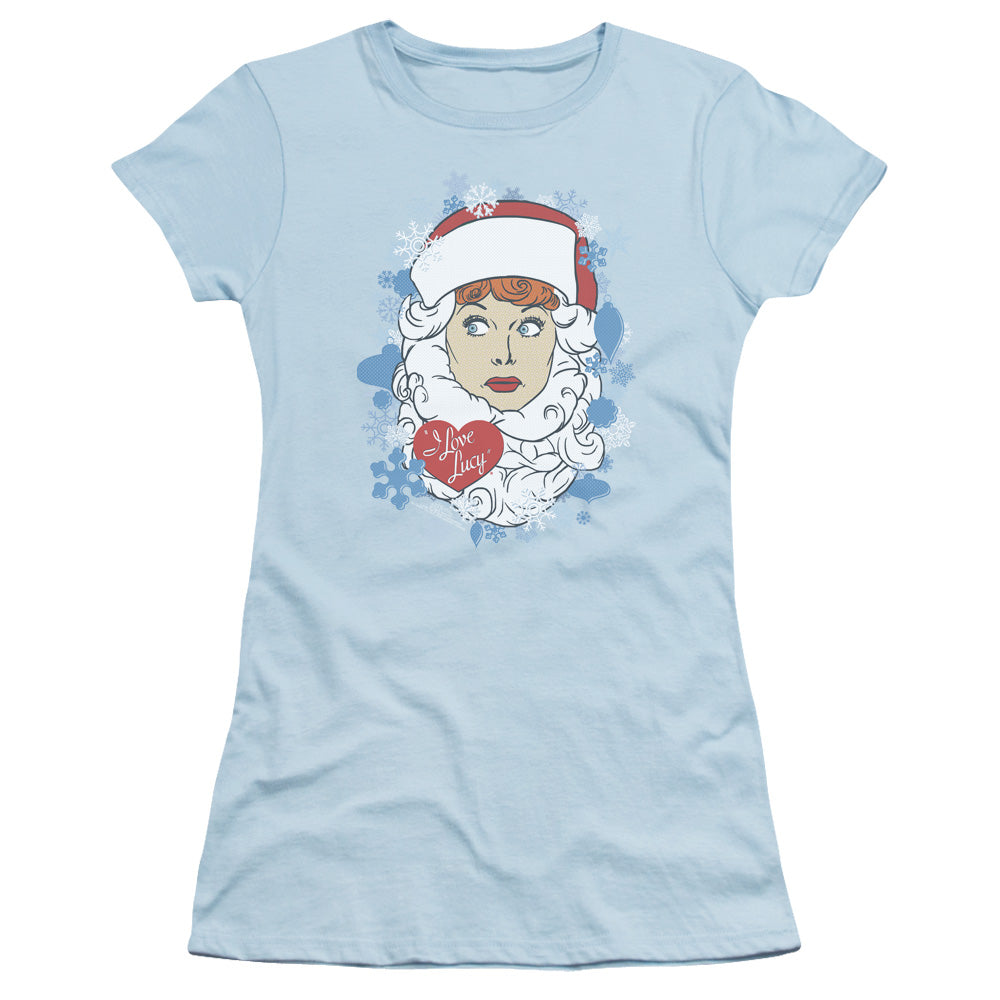 I Love Lucy - Beard Flakes - Short Sleeve Junior Sheer - Light Blue T-shirt