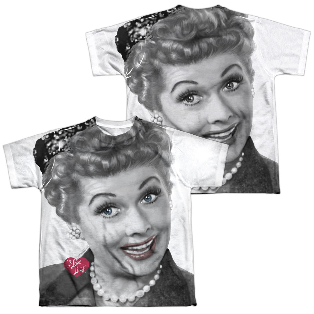 I Love Lucy - Timeless (Front/back Print) - Short Sleeve Youth Poly Crew - White T-shirt