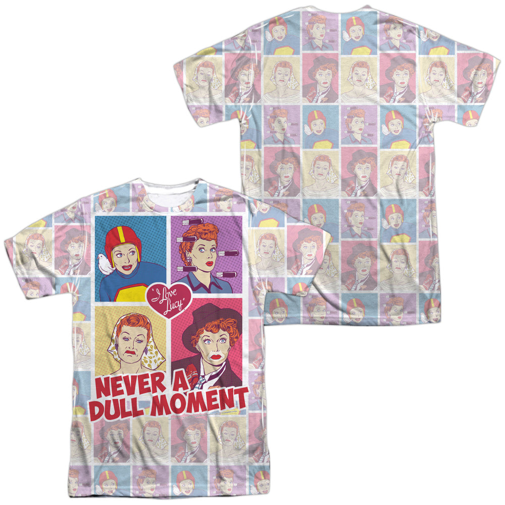 I Love Lucy - All Over Panels (Front/back Print) - Short Sleeve Adult Poly Crew - White T-shirt