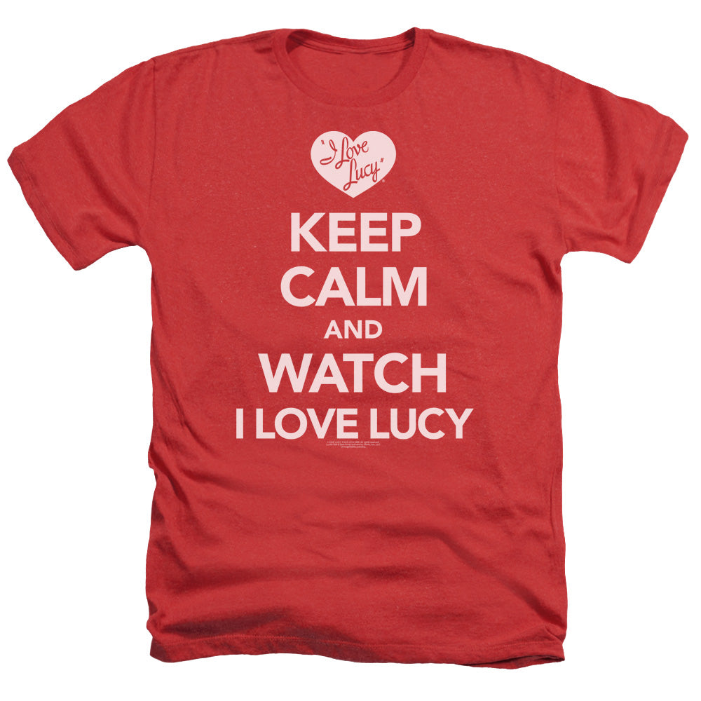 I Love Lucy - Keep Calm And Watch - Adult Heather - Red