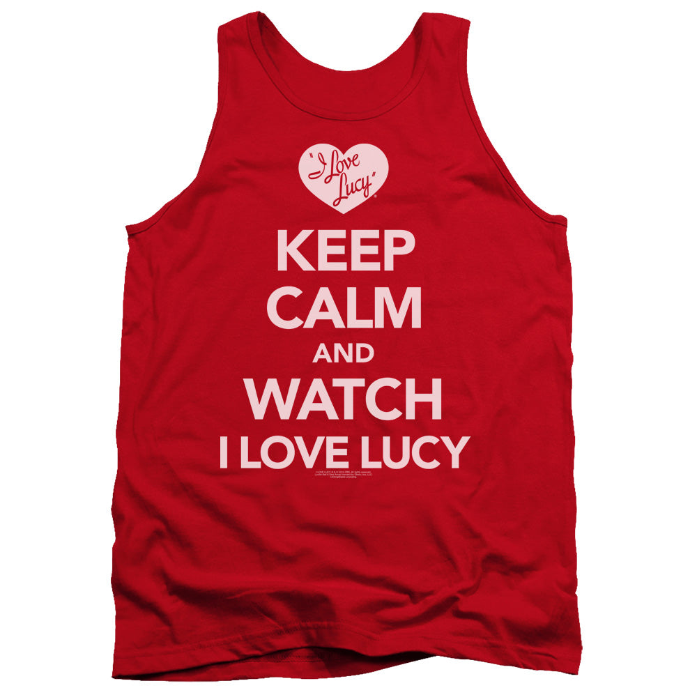 I Love Lucy - Keep Calm And Watch - Adult Tank - Red