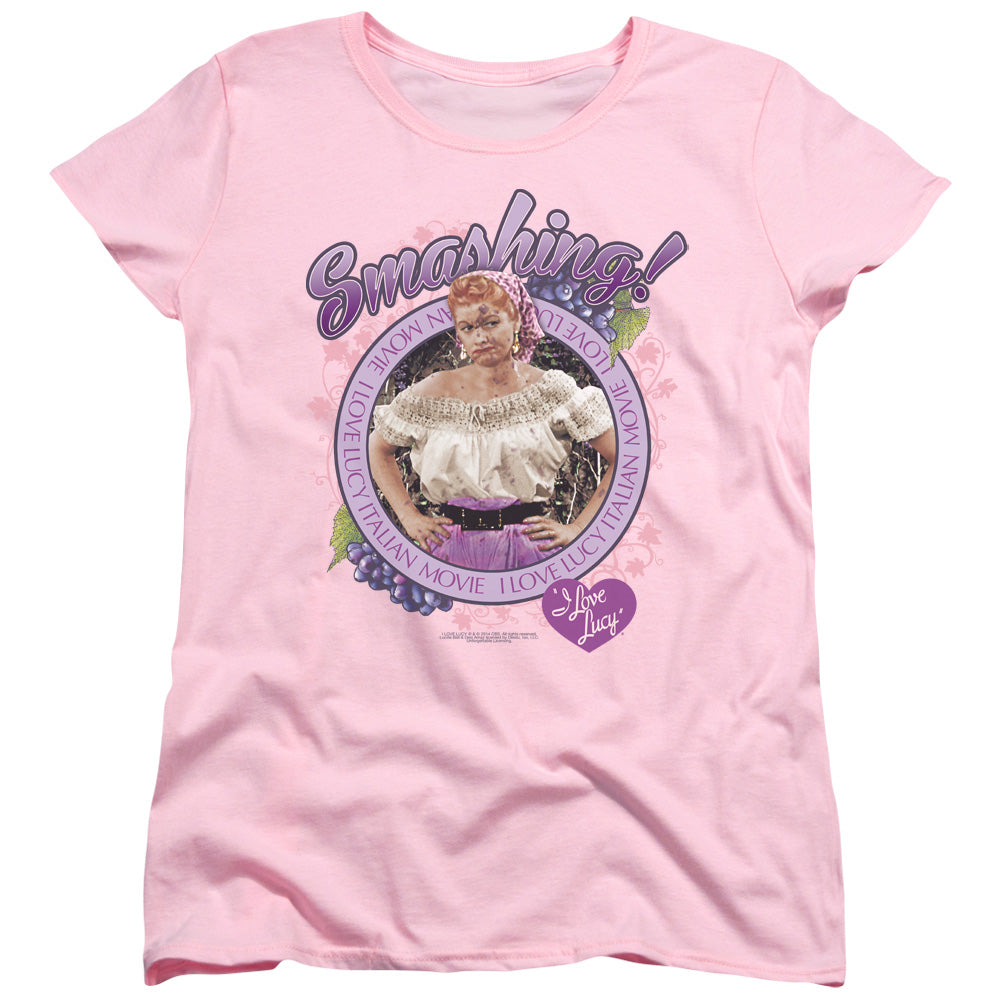 I Love Lucy - Smashing - Short Sleeve Womens Tee - Pink T-shirt