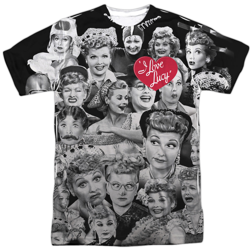 I Love Lucy - Faces - Short Sleeve Adult Poly Crew - White T-shirt