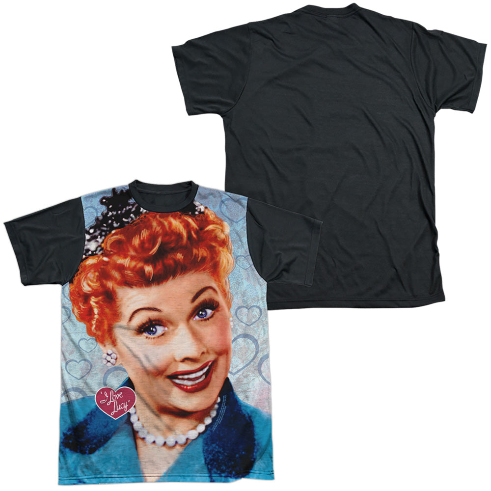 I Love Lucy - Smile - Short Sleeve Adult White Front Black Back   - White T-shirt