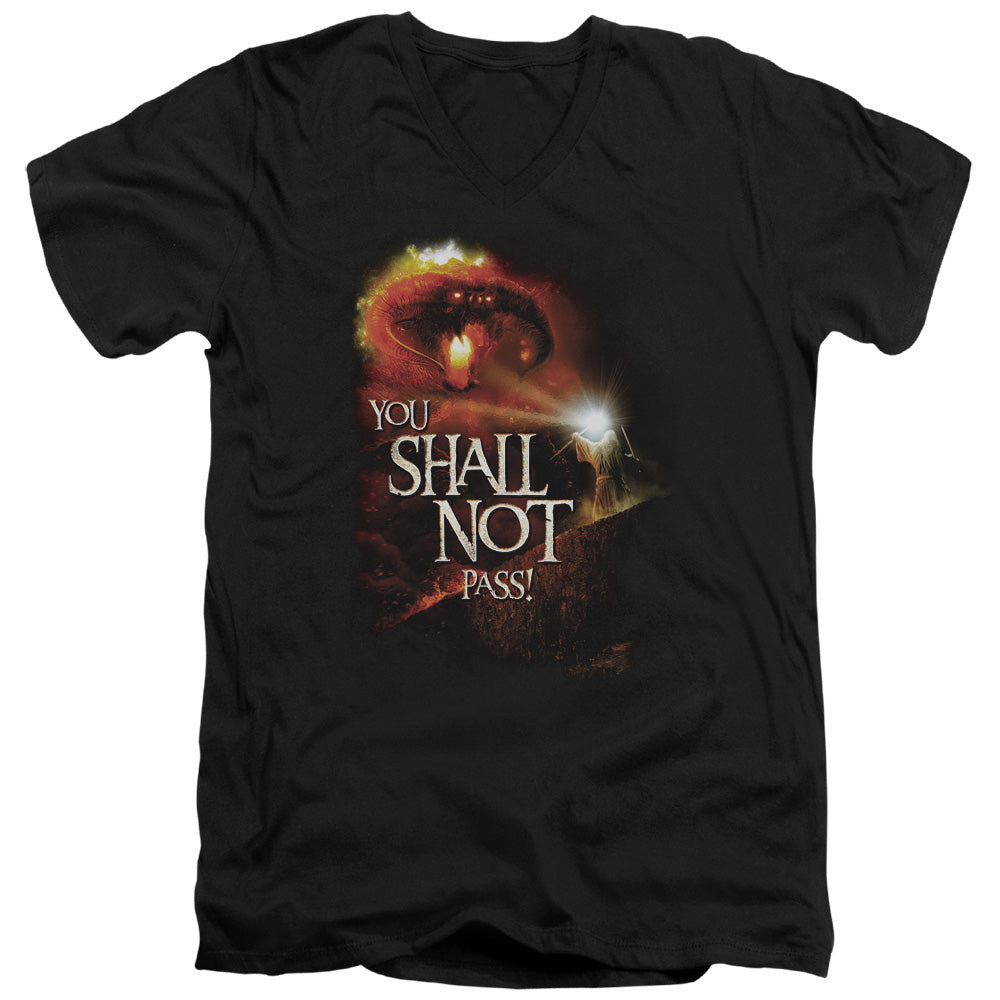 Lor - You Shall Not Pass - Short Sleeve Adult V-neck - Black T-shirt