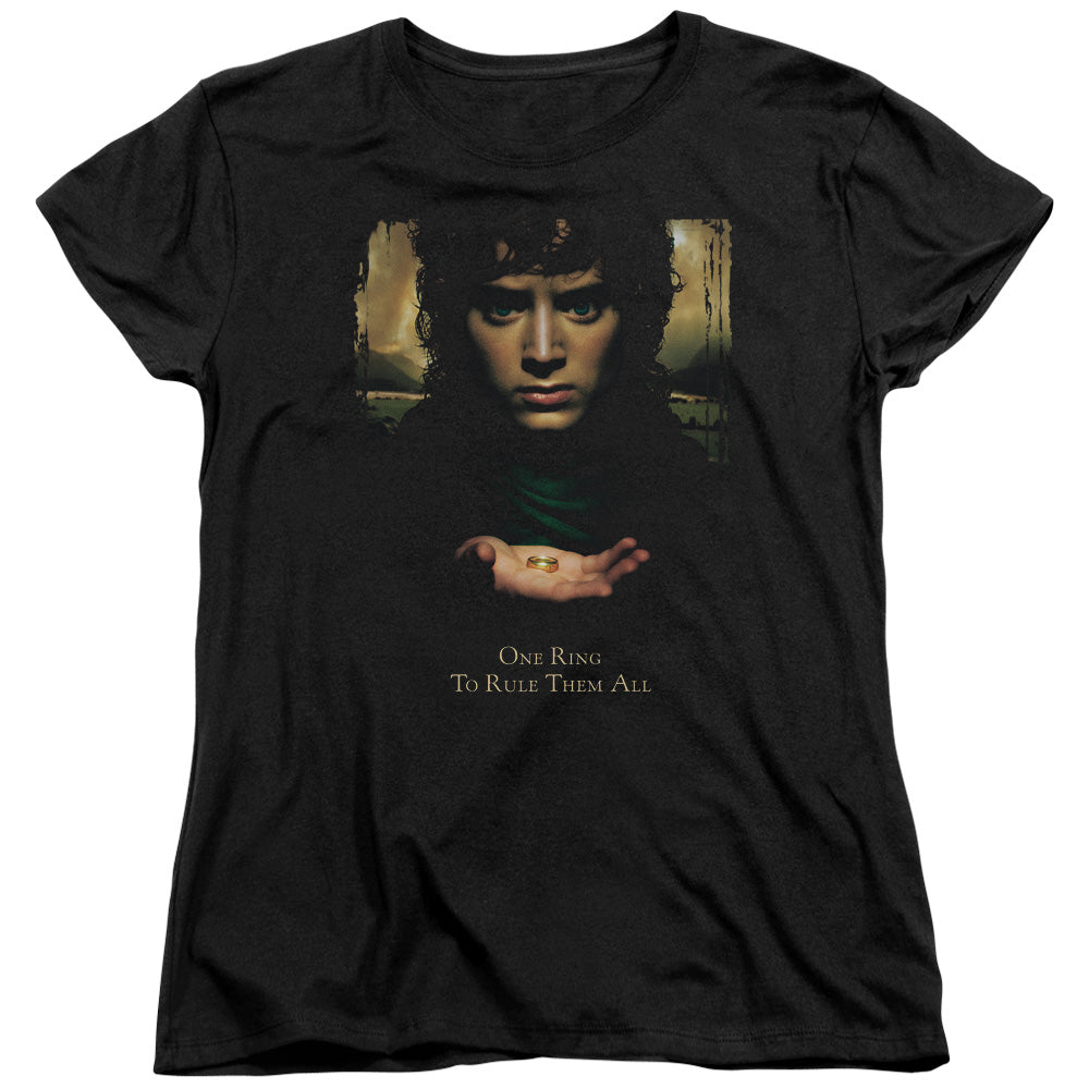 Lor - Frodo One Ring - Short Sleeve Womens Tee - Black T-shirt