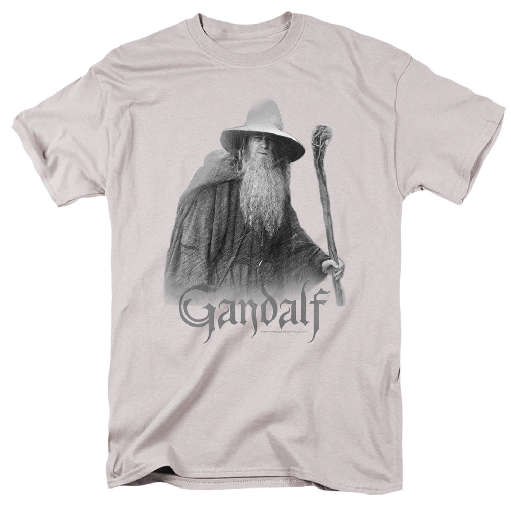 Lor - Gandalf The Grey - Short Sleeve Adult 18/1 - Silver T-shirt