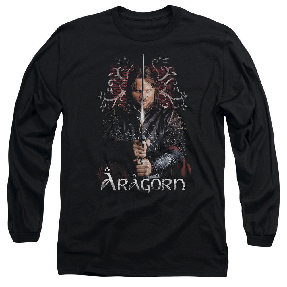 Lor - Aragorn - Long Sleeve Adult 18/1 - Black T-shirt