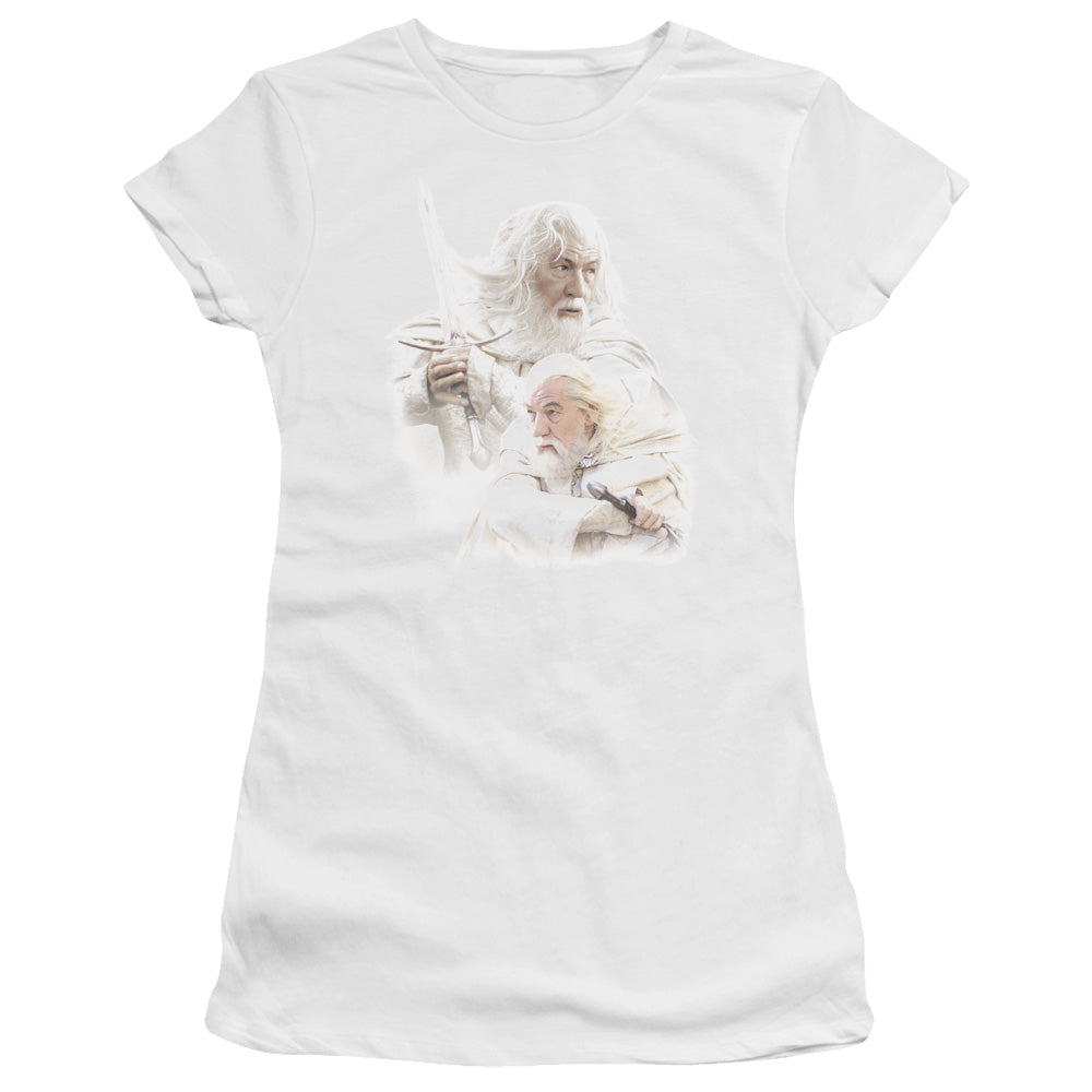 Lor - Gandalf The White - Short Sleeve Junior Sheer - White T-shirt