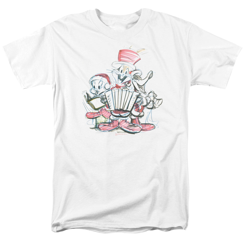 Looney Tunes - Holiday Sketch - Short Sleeve Adult 18/1 - White T-shirt