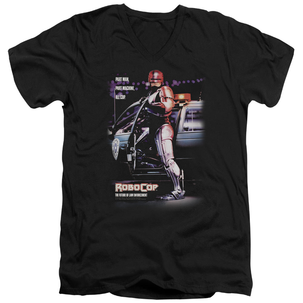 Robocop - Poster - Short Sleeve Adult V-neck - Black T-shirt