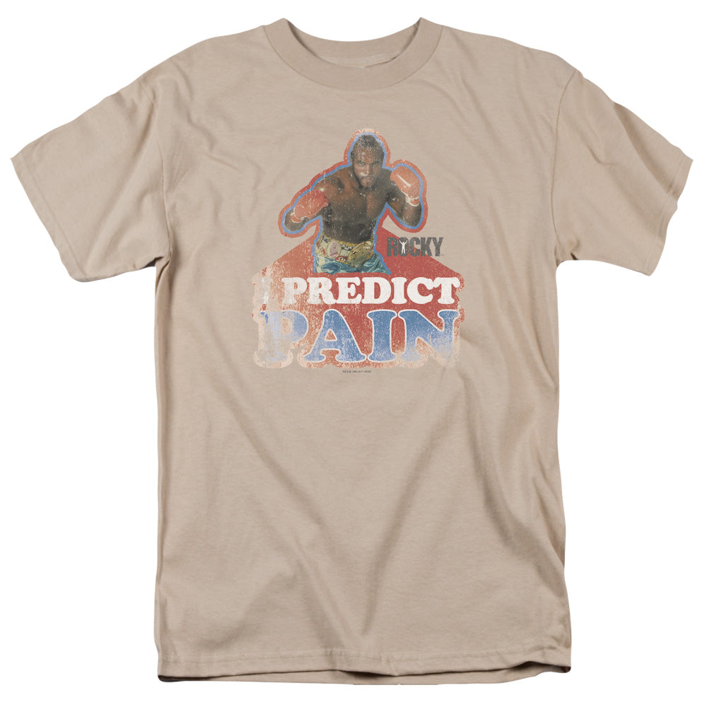 Rocky Iii - I Predict Pain - Short Sleeve Adult 18/1 - Sand T-shirt