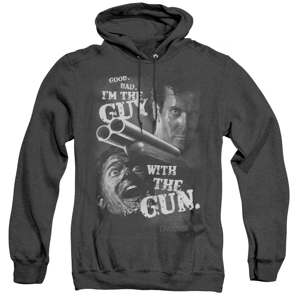 Army Of Darkness - Guy With The Gun - Adult Heather Hoodie - Black