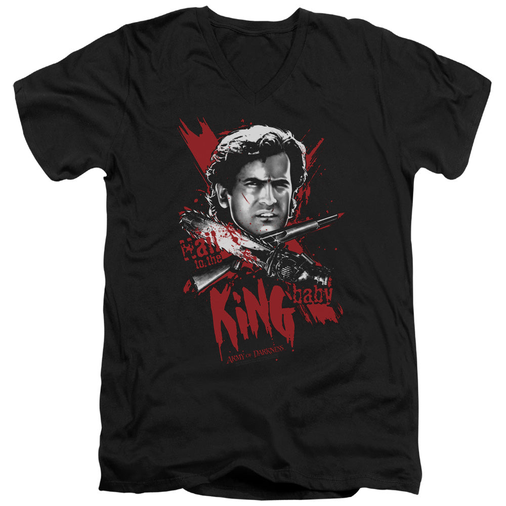 Army Of Darkness - Hail To The King - Short Sleeve Adult V-neck - Black T-shirt