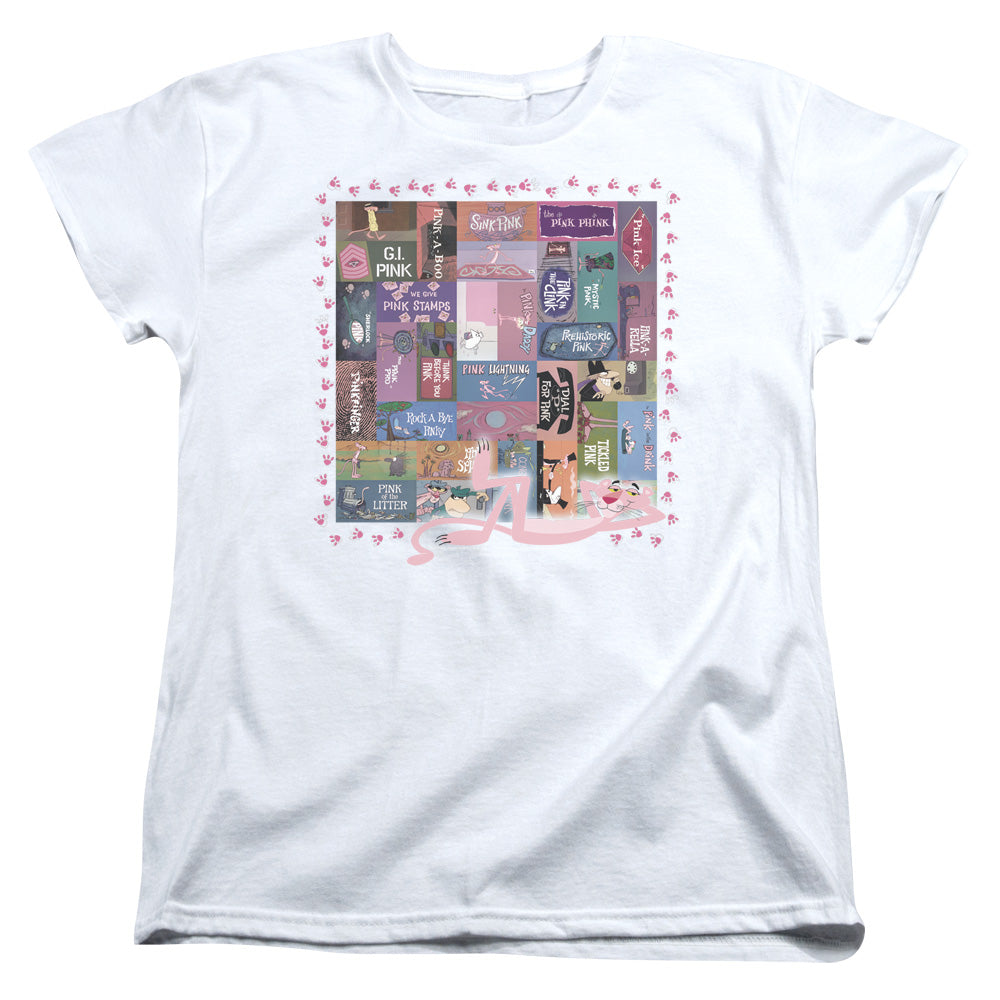 PINK PANTHER VINTAGE TITLES - S/S WOMENS TEE - WHITE T-Shirt