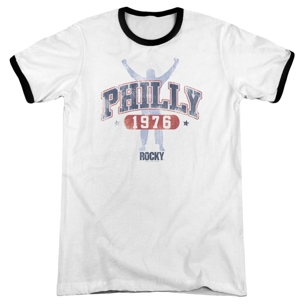 Rocky - Philly 1976 - Adult Ringer - White/black