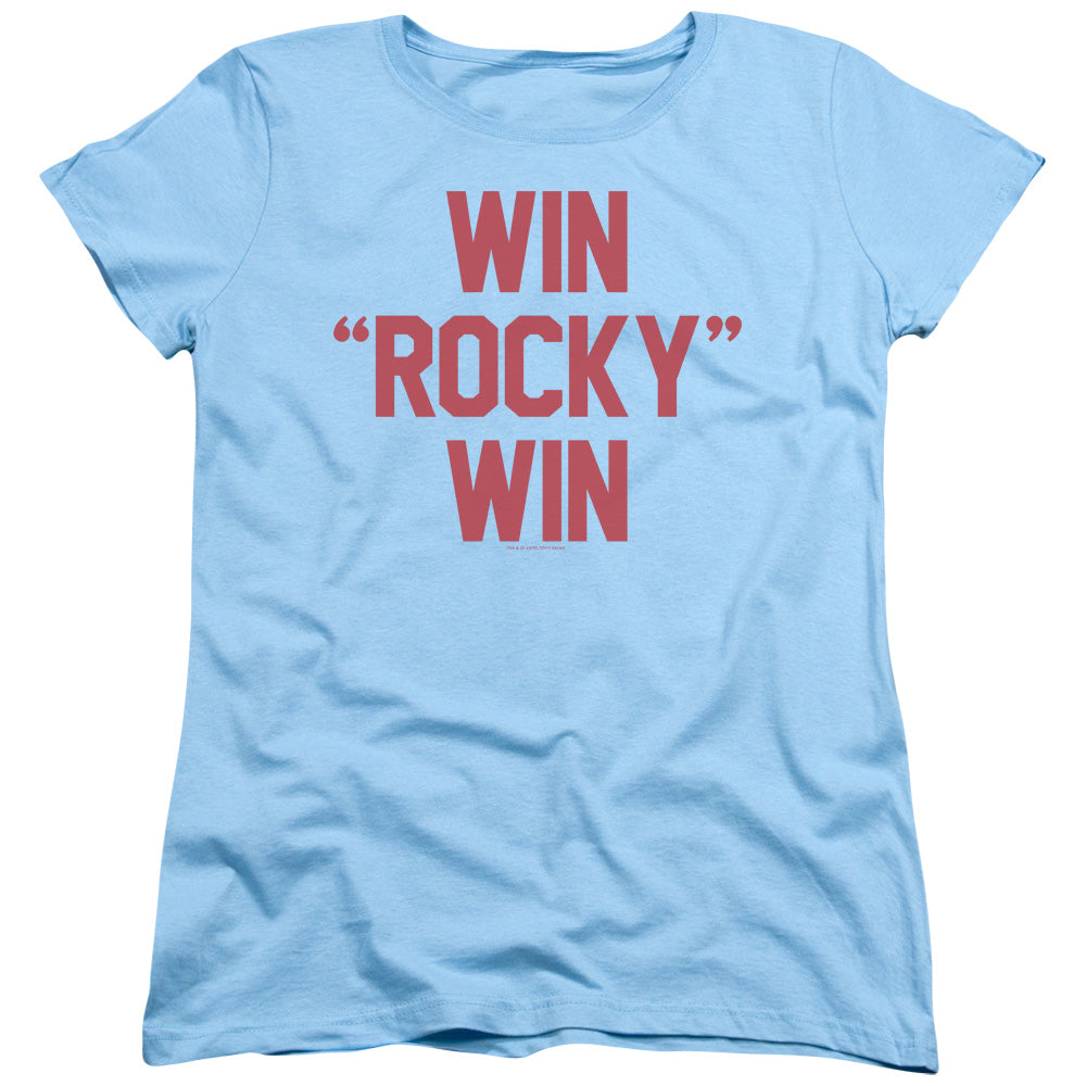 Rocky - Win Rocky Win - Short Sleeve Womens Tee - Light Blue T-shirt