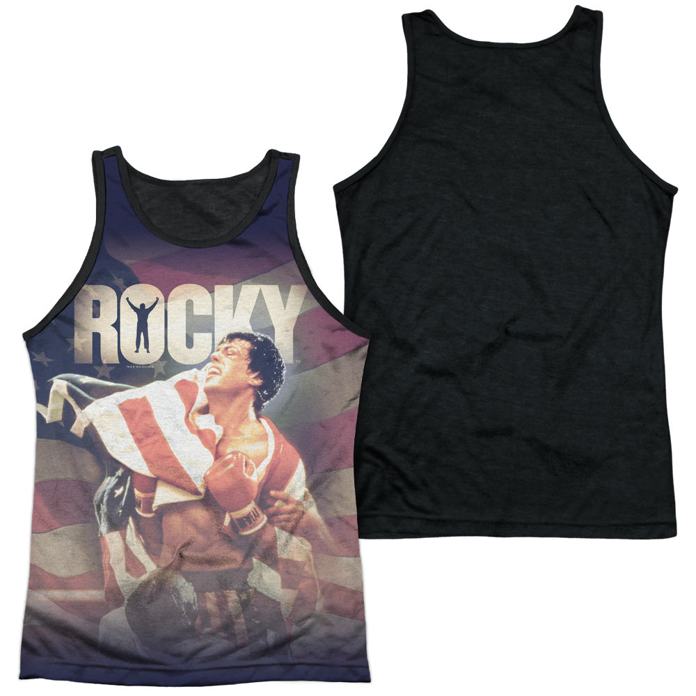 Rocky - American Dreams - Adult Poly Tank Top Black Back - White