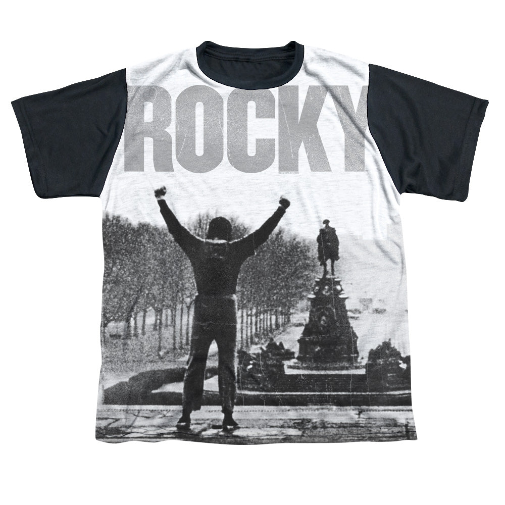 Rocky - Classic Image - Short Sleeve Youth White Front Black Back   - White T-shirt