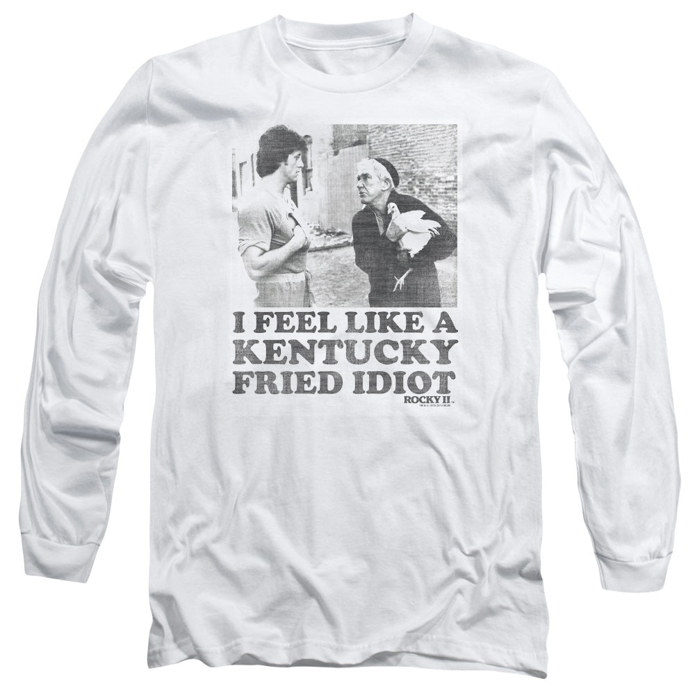 Rocky - Fried Idiot - Long Sleeve Adult 18/1 - White T-shirt