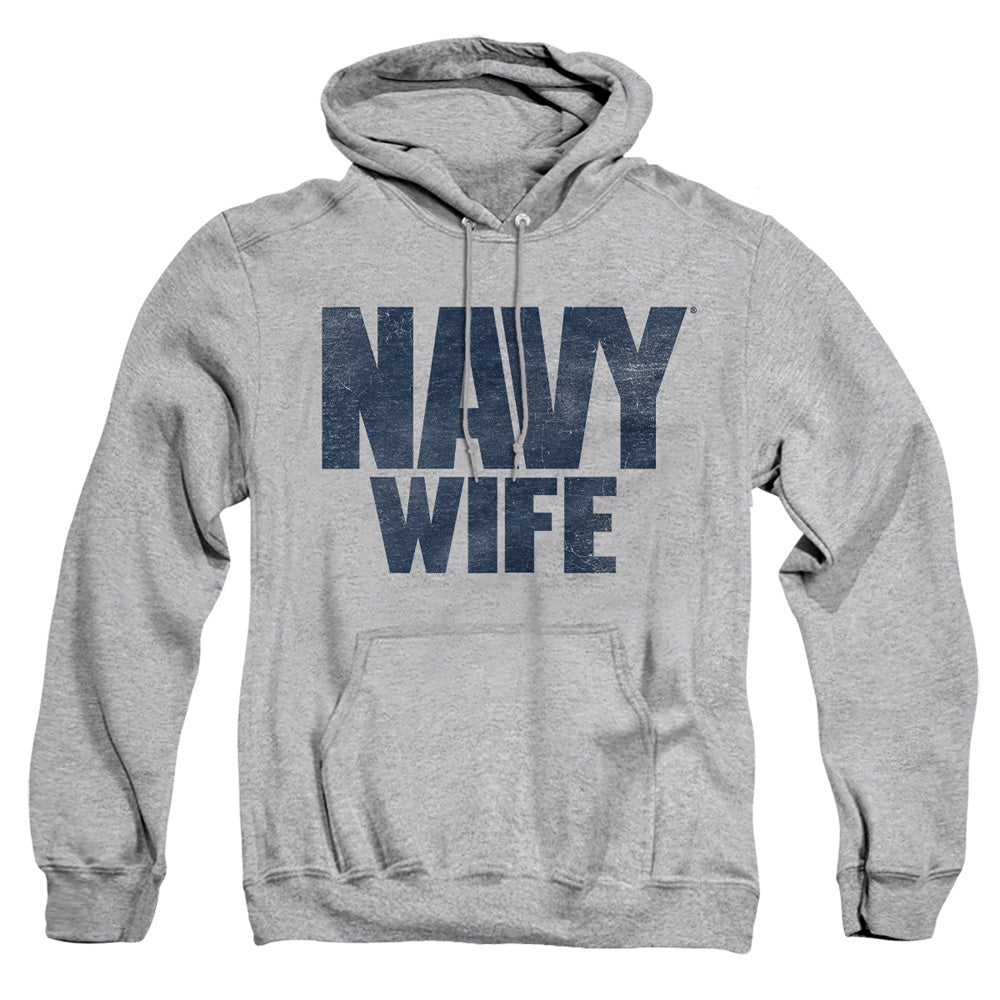 Navy - Wife - Adult Pull-over Hoodie - Athletic Heather